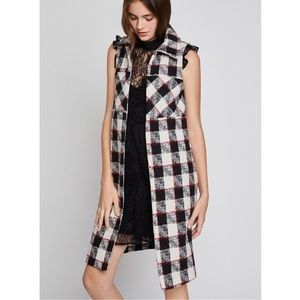 NWT BCBG Generation Oversized Plaid Long Vest